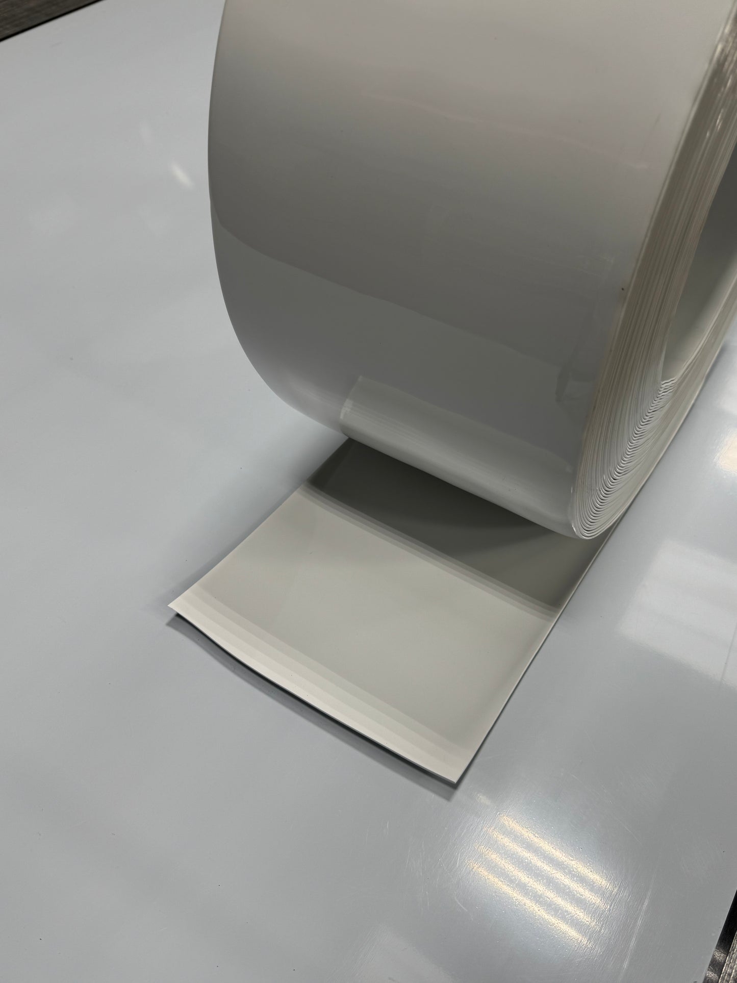 White PVC Strip Roll – 200mm x 2mm Opaque Curtain Material for Cleanroom Use