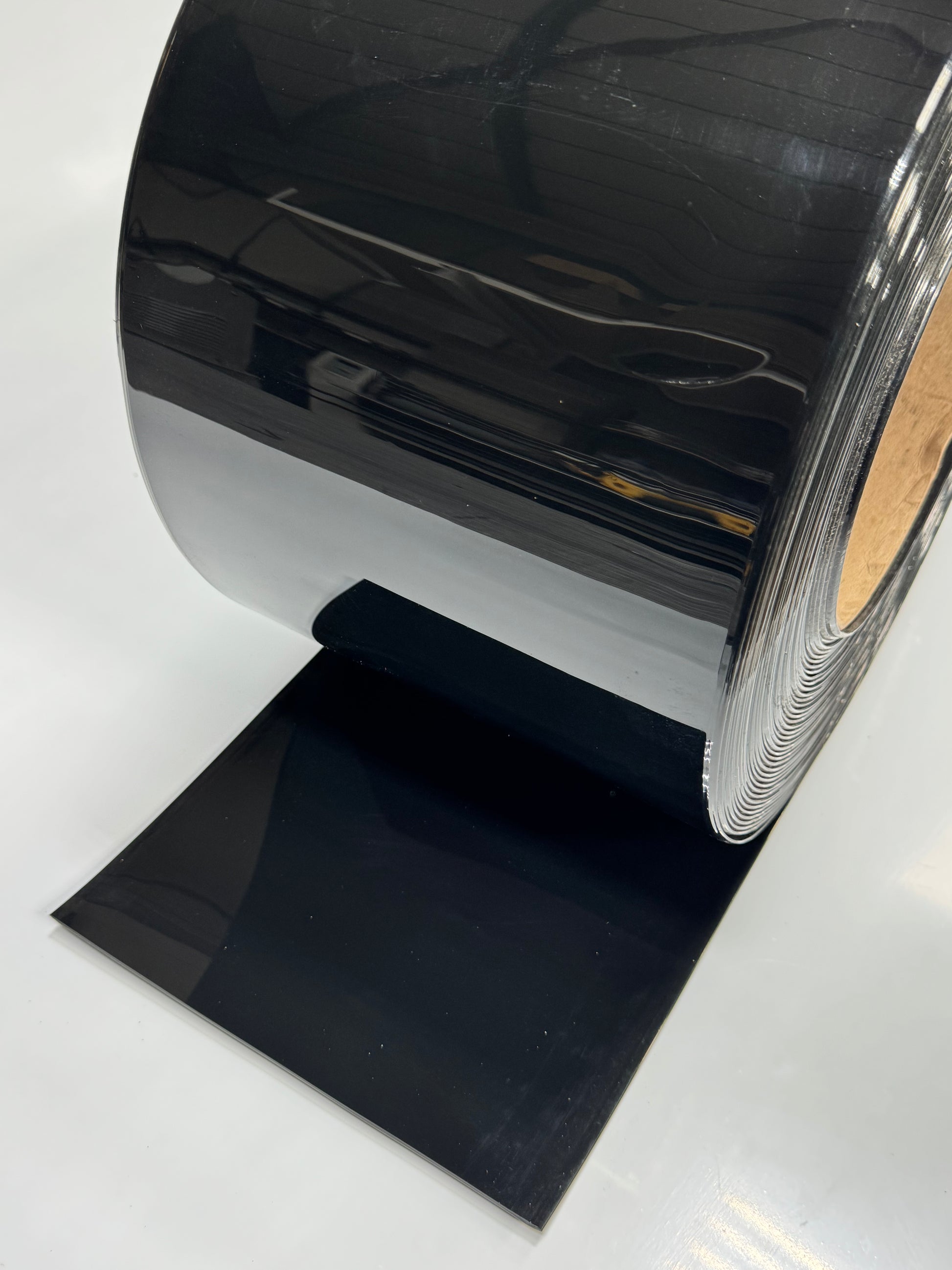 Black PVC Strip Roll – 50m Privacy Curtain Material for Industrial Use

