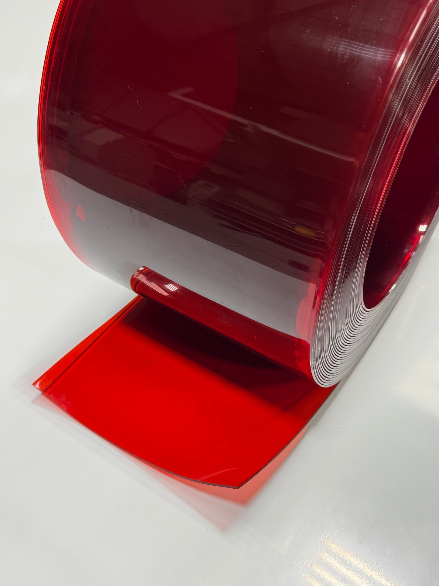Translucent Red PVC Strip Roll – 200mm or 300mm Safety Zoning Barrier


