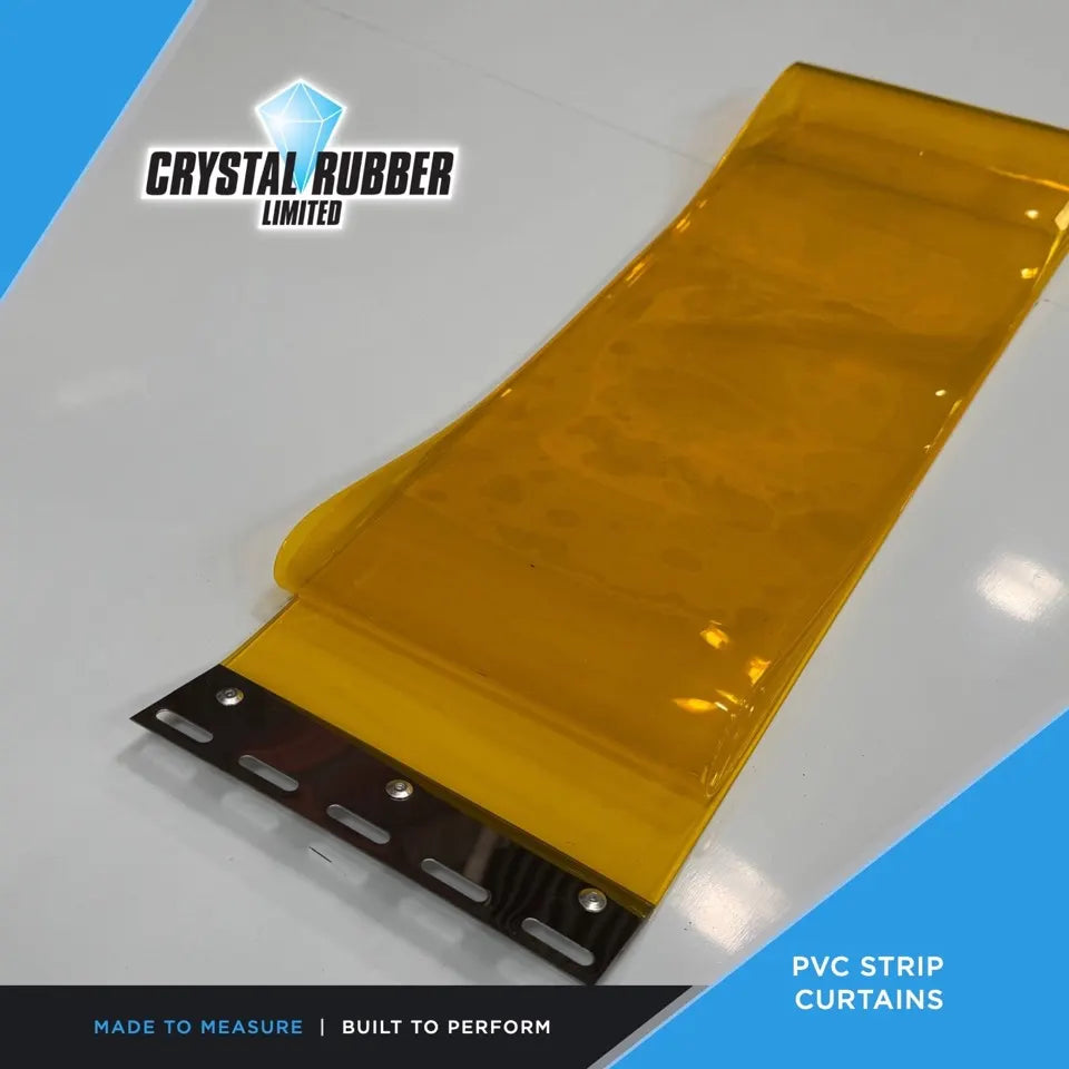Yellow anti-insect PVC strip fitted with a slotted stainless steel hanging plate